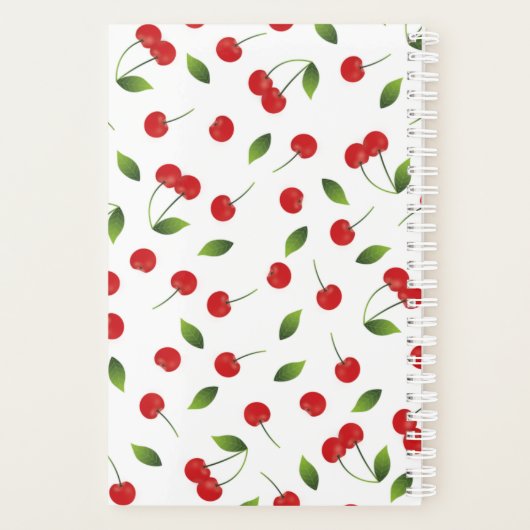 Red Cherry Pattern | Gepersonaliseerde planner (Achterkant)