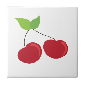 Red Cherry Pattern Tegeltje