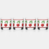 Red Cherry Pattern Whisky Glas (Achterkant)