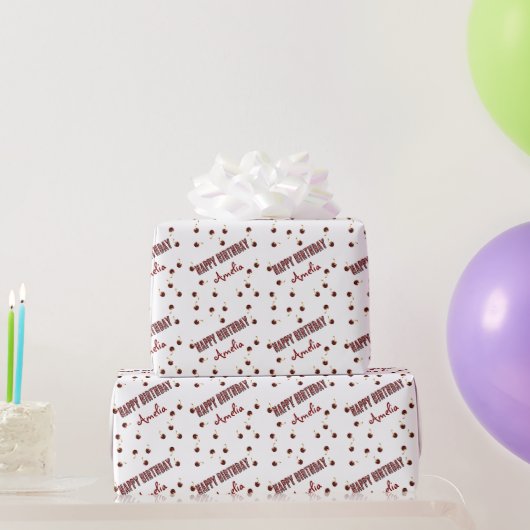 Red Cherry Personalized Party Cadeaupapier (Feestgeschenken)