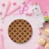 Red Cherry Pie Pattern voor Bakers Papieren Bordje (Feest)