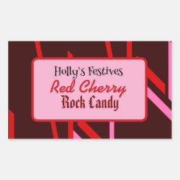 Red cherry rock snoep label