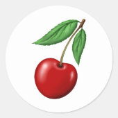 Red Cherry Ronde Sticker (Voorkant)