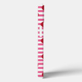 Red Cherry Roze en White Stripe Case-Mate iPhone Case (Achterkant / Rechts)