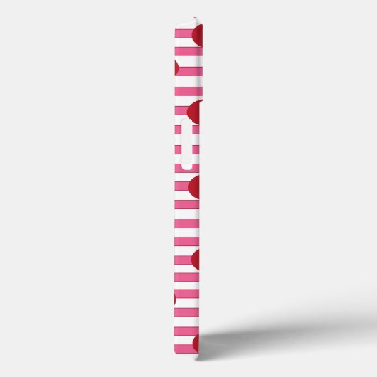 Red Cherry Roze en White Stripe Case-Mate iPhone Case (Achterkant / Rechts)
