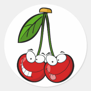 Red Cherry's stripfiguren Ronde Sticker