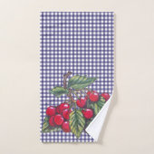 Red Chery Blue Gingham Country Kitchen Handdoek (Handdoek)