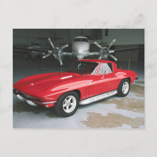 Red Chevrolet Corvette Post Card Briefkaart