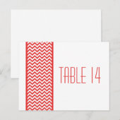 Red Chevron Bordure Numéro de table Carte postale (Devant / Derrière)