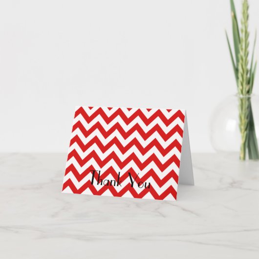 Red Chevron Folded Hartelijk dank Bedankkaart (Voorkant)