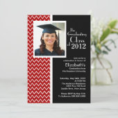 Red Chevron Fotograduatiepartij Kaart (Staand voorkant)