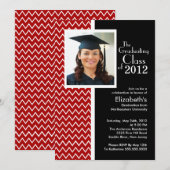Red Chevron Fotograduatiepartij Kaart (Voorkant / Achterkant)