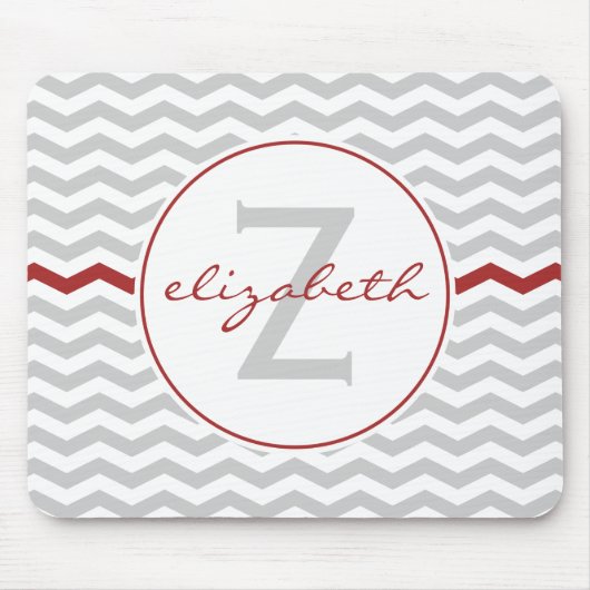 Red Chevron Monogram Muismat (Voorkant)