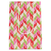 Red chevron twinkle Gift Bag Medium Cadeauzakje (Achterkant)