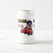Red Chevy Camaro RS Stein - White/Gold Bierpul (Voorkant links)