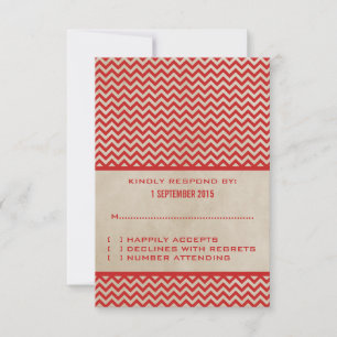 Red Chic Chevron Response Kaart