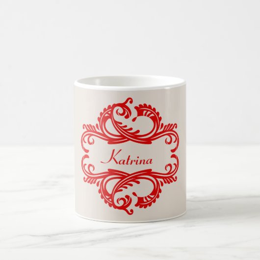 Red Chic Damask Mok (Center)