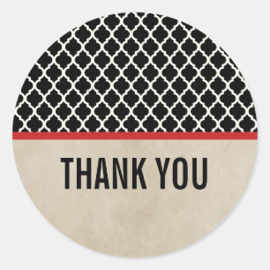 Red Chic Quatrefoil Hartelijk dank, Stickers