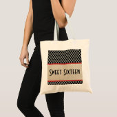 Red Chic Quatrefoil Sweet 16 Bag Tote Bag (Voorkant (product))
