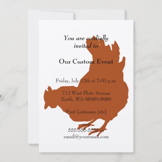 Red Chicken Hen Kaart (Voorkant)