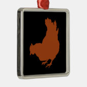 Red Chicken Hen Metalen Ornament (Rechts)