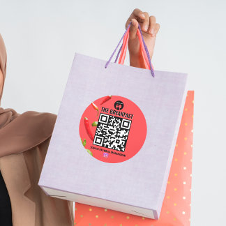 Red Chili Modern Business Instagram QR-code Ronde Sticker