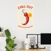 Red Chili Pepper 'Chill Out' Poster Spicy Kitchen (Bureau à domicile)