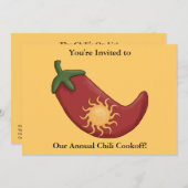 Red Chili Pepper Firecracker - Westerne BBQ Party Kaart (Voorkant / Achterkant)