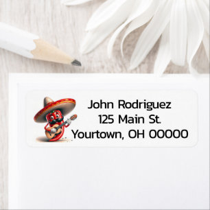 Red Chili Pepper Gitaarspeler Etiket