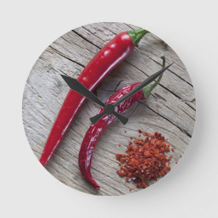 Red Chili Pepper Ronde Klok