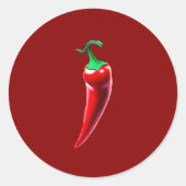 Red Chili Pepper Ronde Sticker (Voorkant)