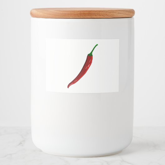 Red Chili Pepper Voedselcontainer Etiket (Voorkant)
