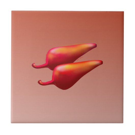 Red Chili Peppers kleine tegel Tegeltje (Voorkant)