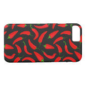 Red Chili Peppers op Black Cool Patterned Case-Mate iPhone Case (Achterkant (Horizontaal))