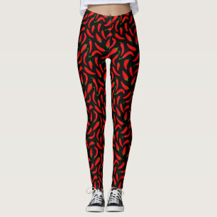 Red Chili Peppers op zwart Leggings