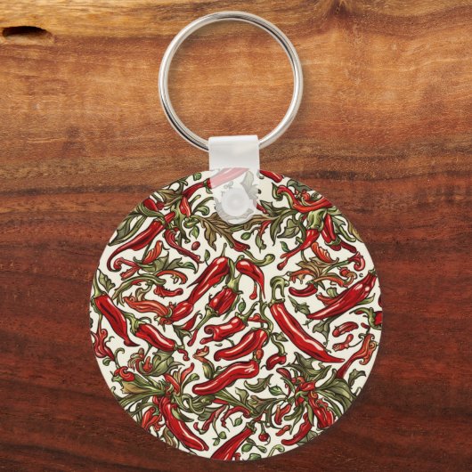 Red Chili Peppers Patroon Sleutelhanger (Voorkant)