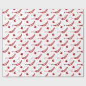 Red Chili Peppers Pattern Cadeaupapier (Vlak)