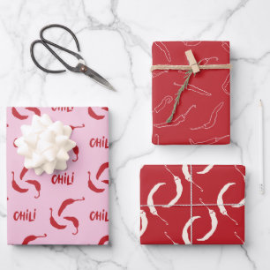 Red Chili Peppers Pattern Inpakpapier Vel