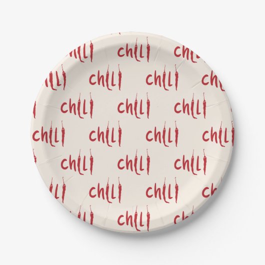 Red Chili Peppers Pattern Papieren Bordje (Voorkant)