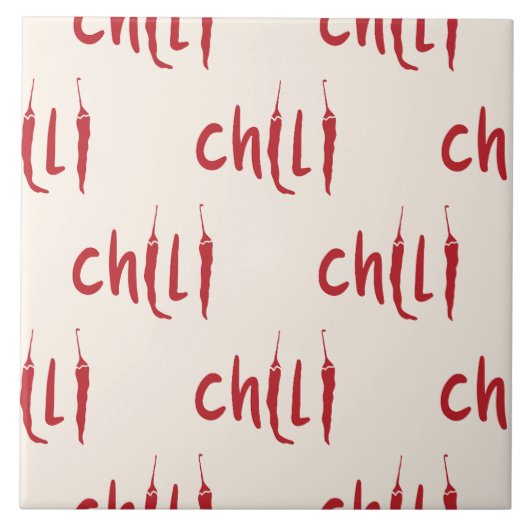 Red Chili Peppers Pattern Tegeltje (Voorkant)