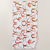 Red Chili Peppers Planten Strandlaken (Voorkant)