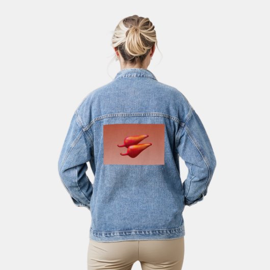 Red Chili Peppers vrouwen denim jas Jacket (Model)