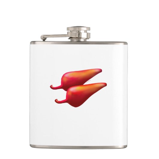Red Chili Peppers white wrapped flask Heupfles (Voorkant)