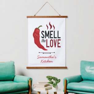 Red Chili Ruik de liefde Hangend Wandkleed