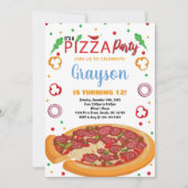 Red Chili White Red Pizza Invitations Anniversaire (Devant)