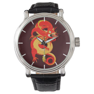 Red Chinese Dragon Watch Horloge