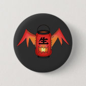 Red Chochin-obake (Papierlantaarnghost) Ronde Button 5,7 Cm (Voorkant)