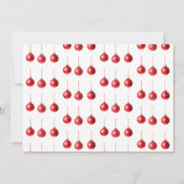 Red Christmas Baubles décoration photo carte plat (Dos)