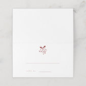 Red Christmas Bells Winter Wedding Escort Card (Buitenkant ongevouwen)