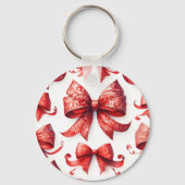 Red Christmas Bows Sleutelhanger (Voorkant)